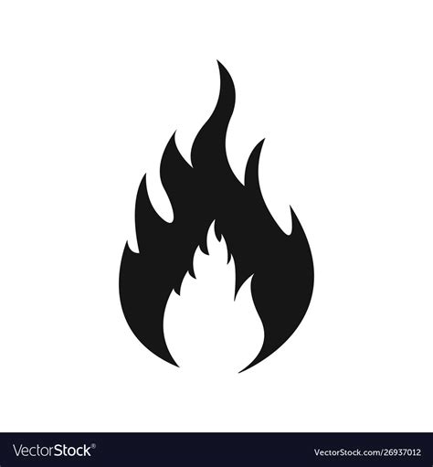 Fire flames icon fire silhouette and black fire Vector Image