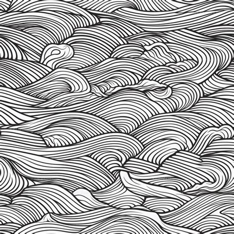 Premium Photo | A black and white drawing of a wave pattern generative ai