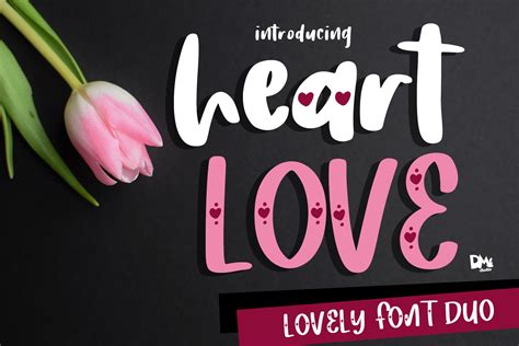 Insufed with gorgeous hearts, Heart Love is a cute, romantic yet versatile font for a wide range ...