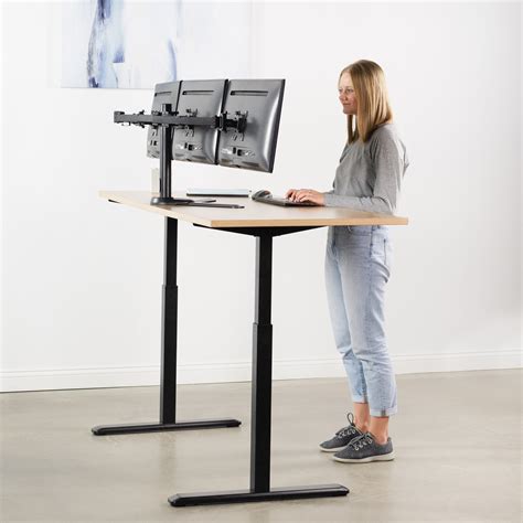 VIVO Triple Monitor Desk Stand Mount FreeStanding Adjustable 3 Screens up to 24" 818538026610 | eBay