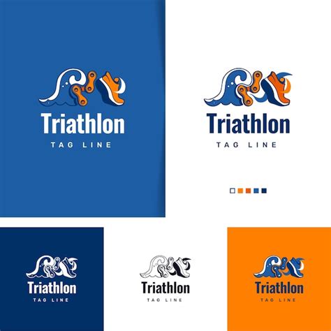 Premium Vector | Triathlon logo design