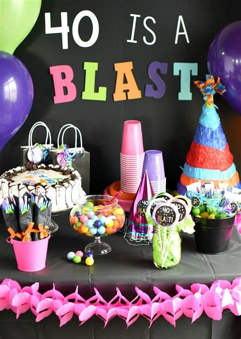 40th Birthday Party Ideas-40 is a Blast! - Crazy Little Projects