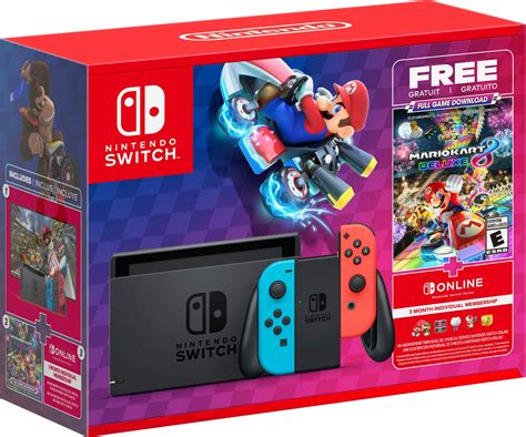 Best Buy: Nintendo Switch Mario Kart 8 Deluxe Bundle (Full Game Download + 3 Mo. Switch Online ...