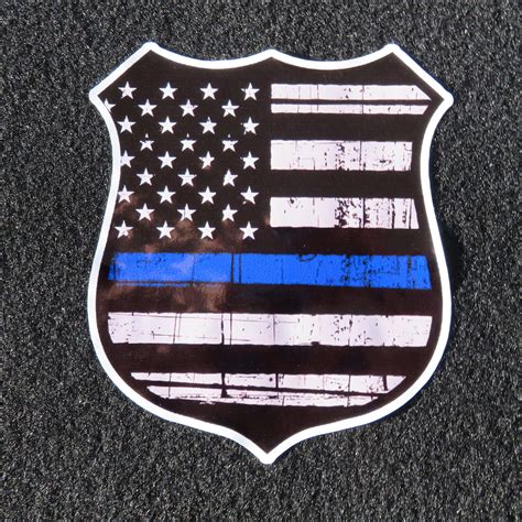 Thin Blue Line Police Badge Vinyl Decal – MCE Designs