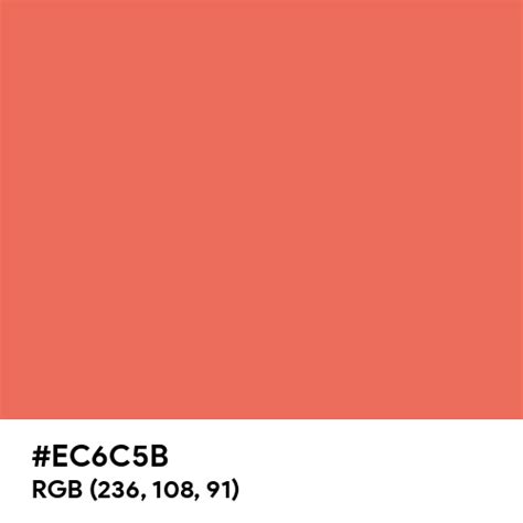 Salmon Red color hex code is #EC6C5B