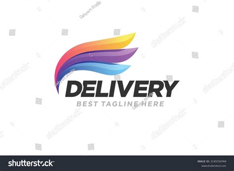 Delivery Wings Logo Design Typography Stock Vector (Royalty Free ...