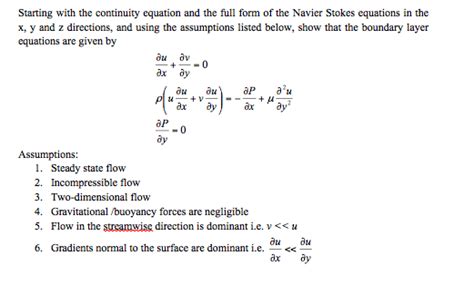 Solved Fluid mechanics: Starting with the continuity | Chegg.com