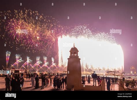 Qatar National Day Fireworks in Katara Cultural Village Stock Photo - Alamy