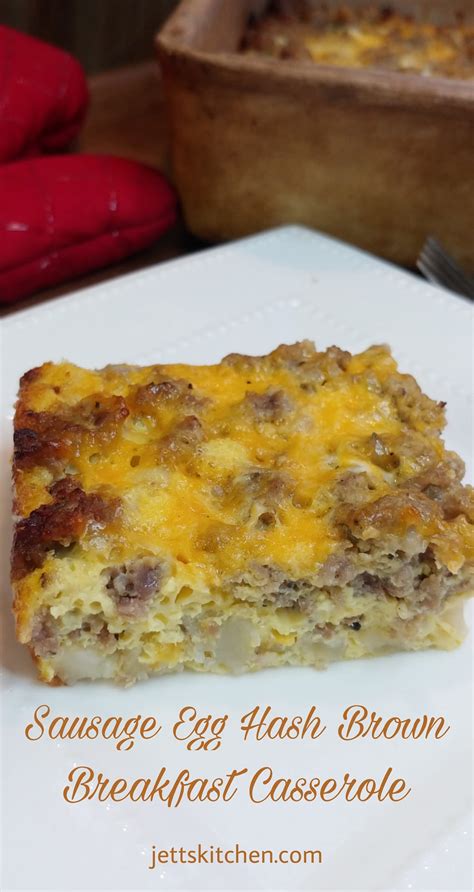 Sausage Egg Hash Brown Breakfast Casserole - Jett's Kitchen