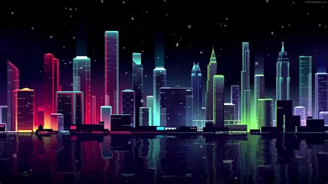 Free Anime Neon City Wallpaper Pics