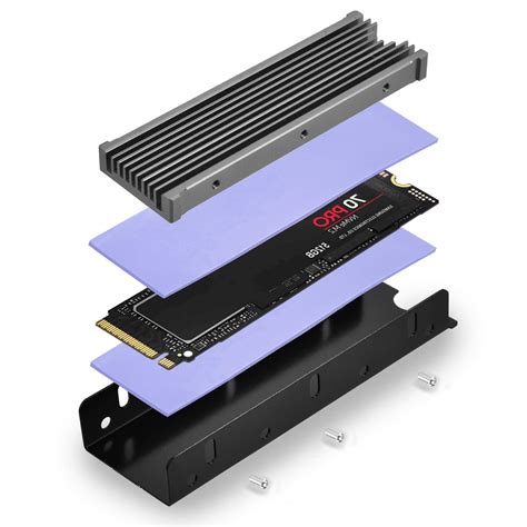 M.2 2280 SSD Heatsink, PCIE NVME or SATA M.2 2280 SSD Double-Sided Heat Sink, M.2 SSD Heatsink ...