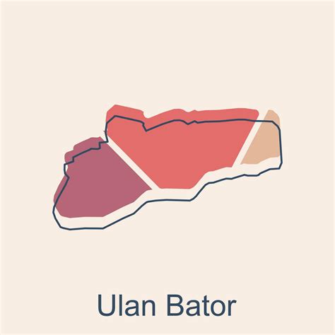 vector map of Ulan Bator modern outline, High detailed vector map Mongolia illustration vector ...