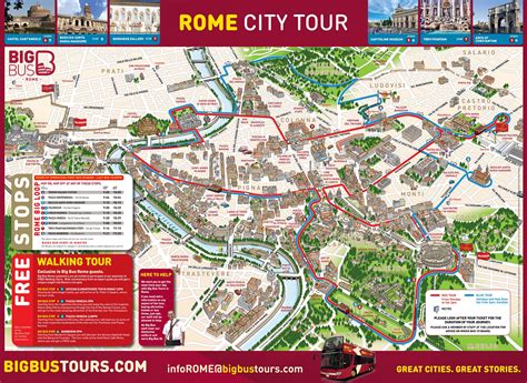 Rome Attractions Map PDF - FREE Printable Tourist Map Rome, Waking ...