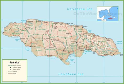 Jamaica political map - Ontheworldmap.com