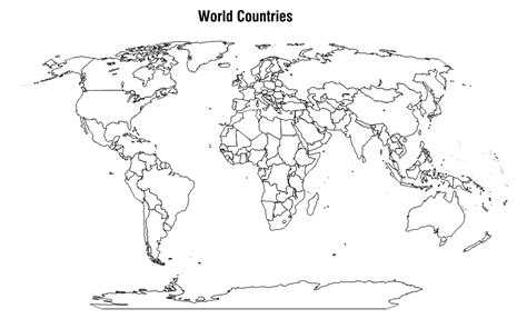 Blank World Maps - 10 Free PDF Printables | Printablee