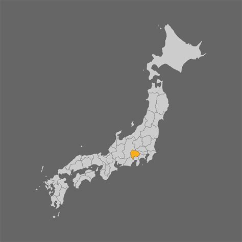 Yamanashi prefecture highlight on the map of Japan 8296117 Vector Art ...