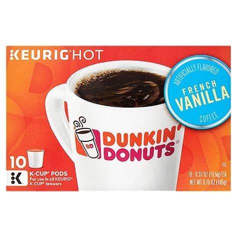 Dunkin' Donuts French Vanilla Coffee K-Cup Pods, 0.37 oz, 10 count - Fairway