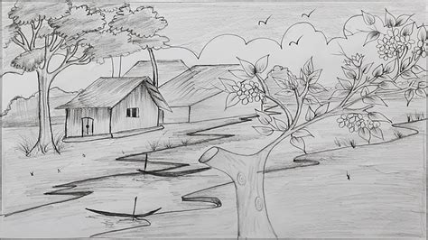 Pencil Beautiful Scenery Sketch Easy - musingsofthemiddleschoolminds