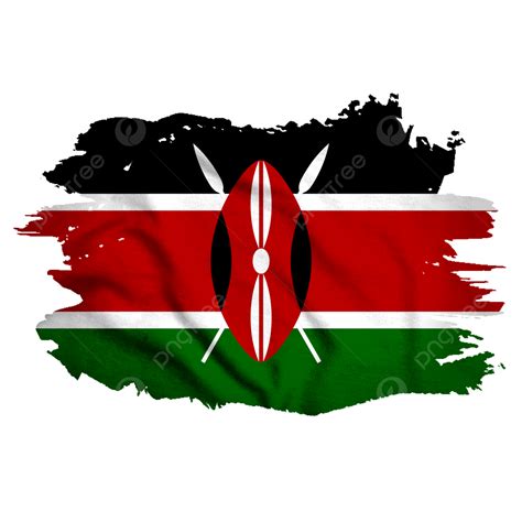 Kenya Flag In Watercolor Hard Brush New, Kenya, Flag, Kenya Flag Background PNG Transparent ...