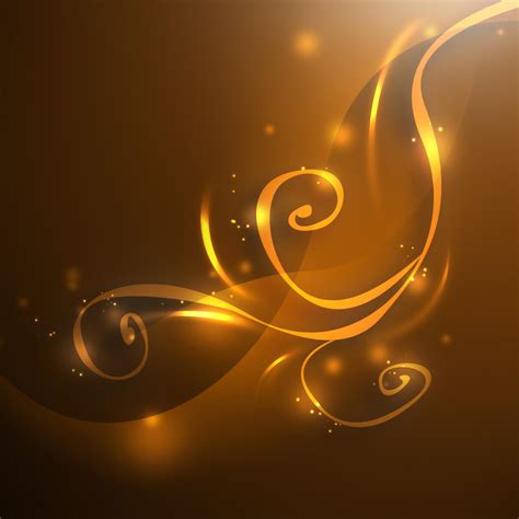 Vector - Golden Gold Swirls Background - iPad iPhone HD Wallpaper Free