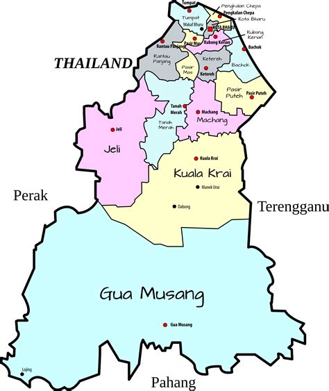 Clipart - Parliamentary map of Kelantan, Malaysia