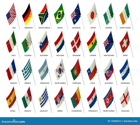 Soccer Team Flags World Cup 2010 Royalty Free Stock Image - Image: 13300516