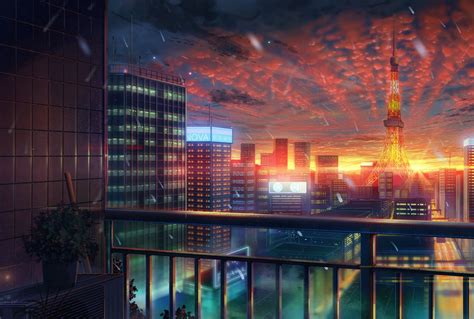 Anime Sunset City Wallpapers - Wallpaper Cave