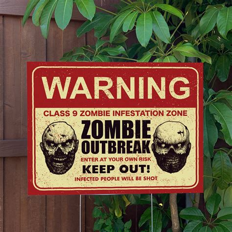 Zombie Halloween Yard Sign High Quality Large | Etsy