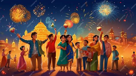 Premium AI Image | Happy indian family celebrating Diwali festival ...