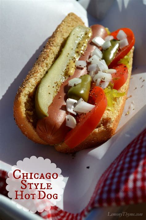 Chicago Style Hot Dog | LemonyThyme.com | Hot dog recipes, Chicago style hot dog, Hot dog toppings