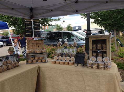 Milk & honey (and grains) farmers market display--burlap, chalkboards, and weathered wood apple ...