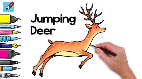 Deer Jumping Drawing