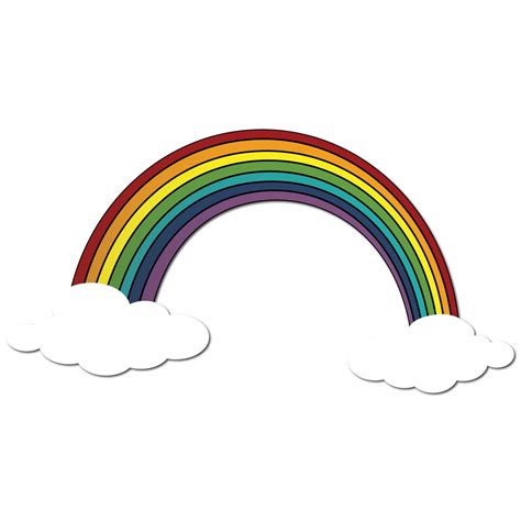 Classic Rainbow Wall Decal With Clouds 1350-42 - Etsy