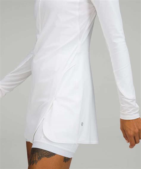 Lululemon Nulux Long-Sleeve Tennis Dress - White - lulu fanatics