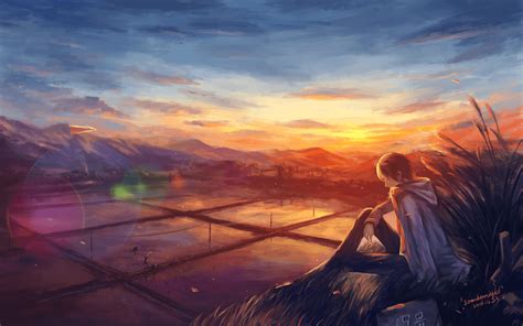 Anime Boy Sunset Wallpapers - Wallpaper Cave