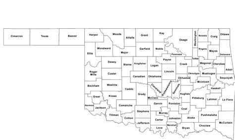 Oklahoma Map Showing Counties – Interactive Map