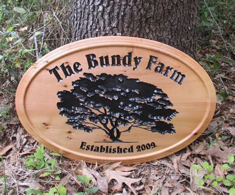 Personalized Outdoor Name Sign Cedar Farm Signage Family Business Signs Established Log Cabin ...