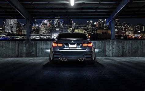 BMW M3 F80 matte black car rear view, night, city, black bmw HD wallpaper | Pxfuel