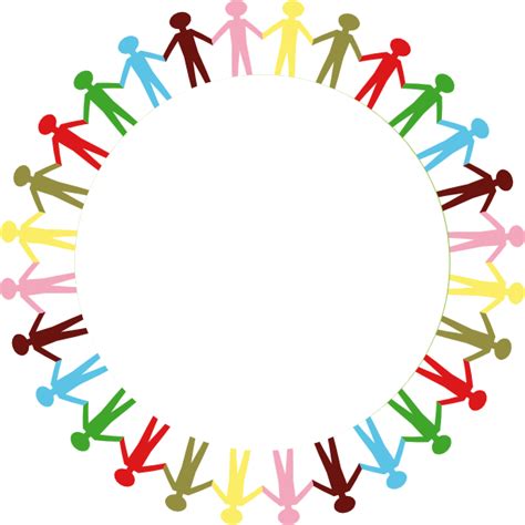 Circle Holding Hands Stick People Multi Coloured Clip Art at Clker.com - vector clip art online ...