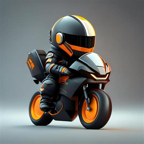 Premium AI Image | a black and orange motorcycle helmet with orange rims and orange rims.