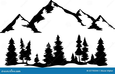 Mountain SVG, Mountain Forest SVG, Trees, Pacific Northwest Cut Files, Camping Svg, Outdoors ...