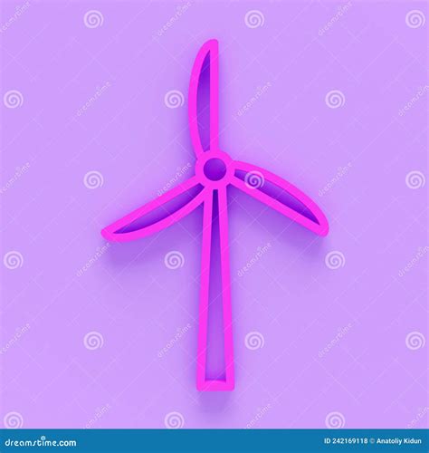 3d Render of Rotating Windmill Linear Icon. Thin Line Illustration ...