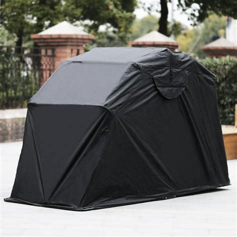 VEVOR Heavy Duty Motorcycle Bicycles Scrooter Cover Storage Shed Tent Garage with Lock Hole ...