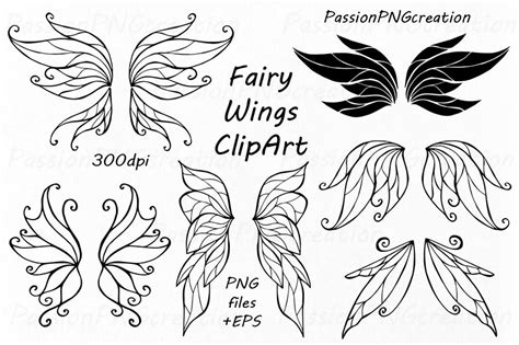 Fairy Wings Clipart Doodle Wings Clip Art Hand Drawn - Etsy | Wings ...