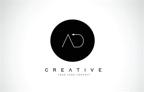 AD A D Logo Design with Black and White Creative Text Letter Vector. 4900187 Vector Art at Vecteezy