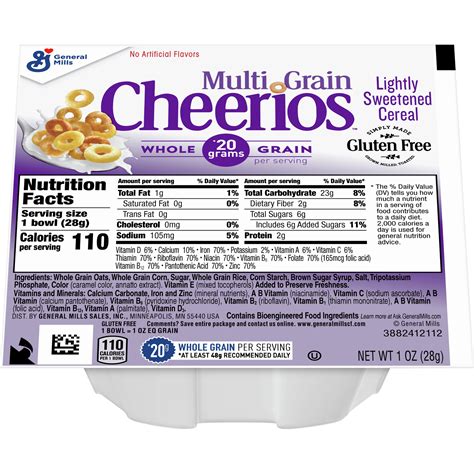 Multigrain Cheerios Nutrition Facts Label - Home Alqu