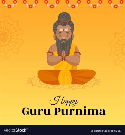 Banner happy guru purnima Royalty Free Vector Image