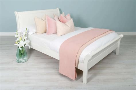 Mayfair White Wooden Sleigh Bed - Wooden Sleigh Beds