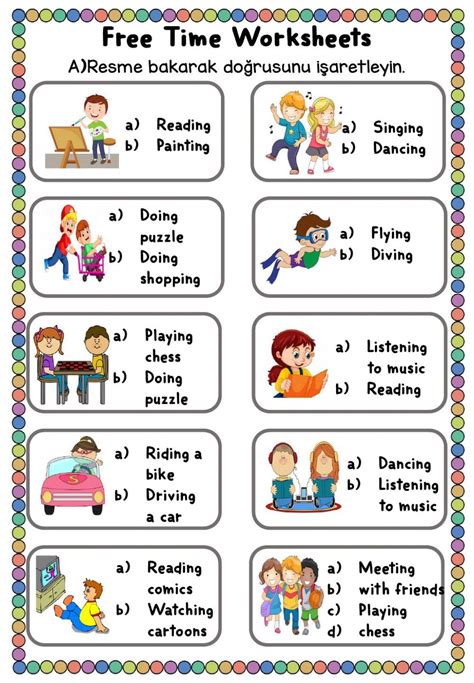 Free Time activities online worksheet for 4. You can do the exercises online or download the ...