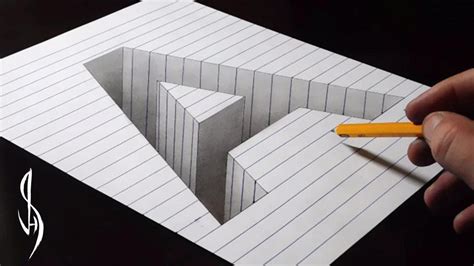 Drawing A Hole in Line Paper - 3D Trick Art | Racer.lt